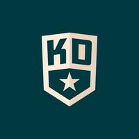 Initiale kd Logo Star Schild Symbol mit einfach Design vektor