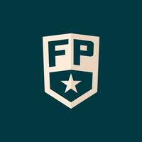 Initiale fp Logo Star Schild Symbol mit einfach Design vektor