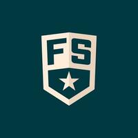 Initiale fs Logo Star Schild Symbol mit einfach Design vektor