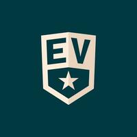 Initiale ev Logo Star Schild Symbol mit einfach Design vektor