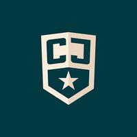 Initiale cj Logo Star Schild Symbol mit einfach Design vektor