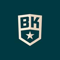 Initiale bk Logo Star Schild Symbol mit einfach Design vektor