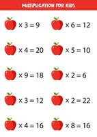 süß Karikatur rot Äpfel. Multiplikation zum Kinder. vektor