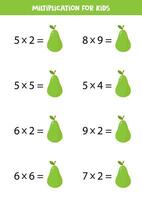 süß Karikatur Grün Birnen. Multiplikation zum Kinder. vektor
