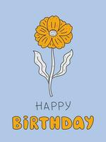 Geburtstag Karte mit Blume vektor