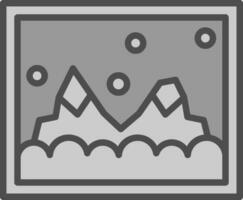 schneebedeckt Landschaft Gemälde Vektor Symbol Design