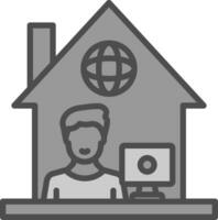 Arbeit von zu Hause aus Vektor-Icon-Design vektor