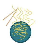 spaghetti. illustration av kinesisk spaghetti. asiatisk kök vektor