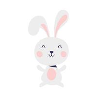 söt kanin glad påsk karaktär vektor