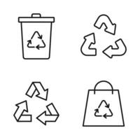 editierbar einstellen Symbol von Öko recyceln, Vektor Illustration isoliert auf Weiß Hintergrund. mit zum Präsentation, Webseite oder Handy, Mobiltelefon App