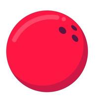 röd bowling spel rund boll ikon tecken platt stil design vektorillustration. bowlingboll och stift isolerad på vit bakgrund. vektor