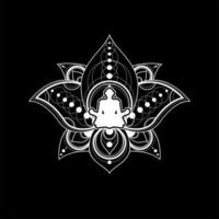 Lotus Yoga Logo Vorlage weibliche Zen Meditation vektor