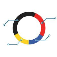 Kuchen Farbe Diagramm. Infochart finanziell Statistik, Vektor Illustration