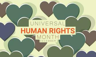Universal- Mensch Rechte Monat. Hintergrund, Banner, Karte, Poster, Vorlage. Vektor Illustration.