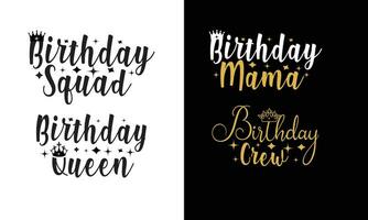 födelsedag drottning-buntar-födelsedag mamma, födelsedag trupp, födelsedag besättning design. vektor