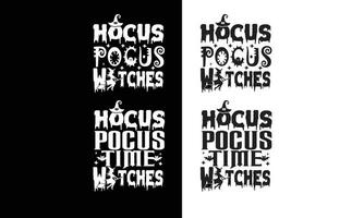 hocus fokusera tid häxor-halloween t skjorta design. vektor