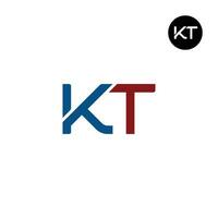 Brief kt Monogramm Logo Design vektor