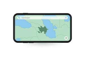 suchen Karte von Aserbaidschan im Smartphone Karte Anwendung. Karte von Aserbaidschan im Zelle Telefon. vektor
