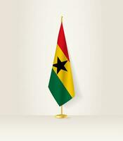 ghana flagga på en flagga stå. vektor