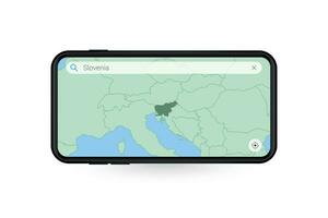 suchen Karte von Slowenien im Smartphone Karte Anwendung. Karte von Slowenien im Zelle Telefon. vektor