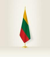 litauen flagga på en flagga stå. vektor