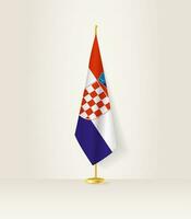 Kroatien Flagge auf ein Flagge Stand. vektor