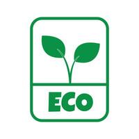 eco Produkter klistermärke, märka, bricka och logotyp. ekologi ikon. logotyp mall med grön löv för organisk och eco vänlig Produkter. vektor illustration