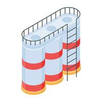 industriell Ausrüstung isometrisch Symbole vektor