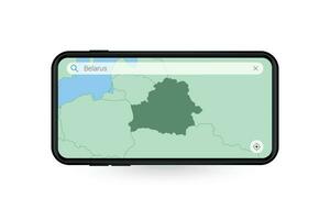 suchen Karte von Weißrussland im Smartphone Karte Anwendung. Karte von Weißrussland im Zelle Telefon. vektor