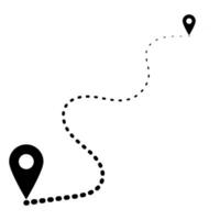Tourist Reise Route Symbol, Route Karte Pfad Reise durch Auto vektor