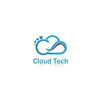 techno moln logotyp - moln den logotyp vektor