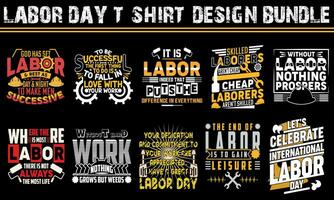 Arbeit Tag Vektor t Hemd Design bündeln