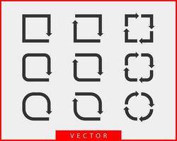 samling pilar vektor bakgrund svart och vit symboler. annorlunda pil ikon uppsättning cirkel, upp, lockigt, hetero och vriden. design element.