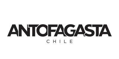 Antofagasta im das Chile Emblem. das Design Eigenschaften ein geometrisch Stil, Vektor Illustration mit Fett gedruckt Typografie im ein modern Schriftart. das Grafik Slogan Beschriftung.