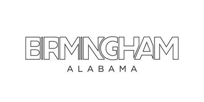 birmingham, alabama, USA typografi slogan design. Amerika logotyp med grafisk stad text för skriva ut och webb. vektor