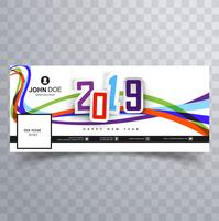 Facebook-Banner-Schablonendesign der Feier 2019 des neuen Jahres vektor