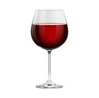 realistisch rot Burgund Wein Glas isoliert auf Weiß Hintergrund vektor