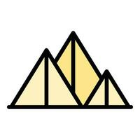 Landschaft Pyramide Symbol Vektor eben