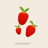 Straberry set vector design.fresh Erdbeere Bio.