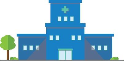 flaches Krankenhausgebäude im Freiendesign icon.vector illustration.medical buiding Center mit Baum. vektor