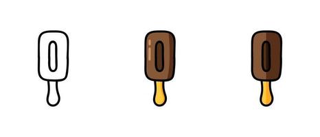 kontur och färg popsicle symboler vektor