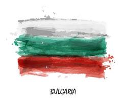 realistische aquarellmalerei flagge von bulgarien. Vektor. vektor