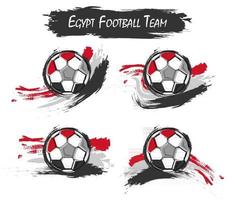 uppsättning av Egypts fotbollslandslagssymbol på isolerad bakgrund. akvarell färg stil. platt design . vektor för internationellt VM-turneringscup 2018.