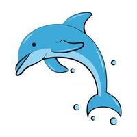 flache Farbvektorillustration eines blauen Delphins vektor