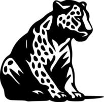 Leopard - - schwarz und Weiß isoliert Symbol - - Vektor Illustration