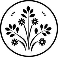 Blumen- - - minimalistisch und eben Logo - - Vektor Illustration