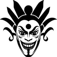 Clown - - schwarz und Weiß isoliert Symbol - - Vektor Illustration