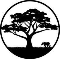 afrika, minimalistisk och enkel silhuett - vektor illustration