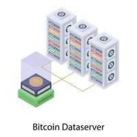 Bitcoin- und Datenserver-Elemente vektor