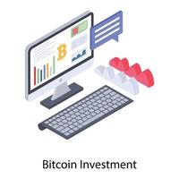 bitcoininvestering och kapitalisering vektor